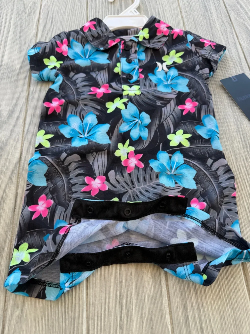 Hurley Tropical Floral Romper / One-Piece Outfit Baby Unisex Black Blue Pink